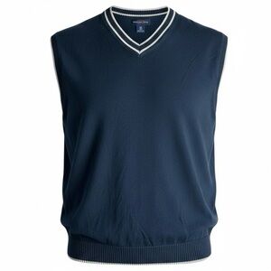 Canyon Ridge Men’s Sweater Vest Navy Blue V Neck Knit Pullover Size 2XL